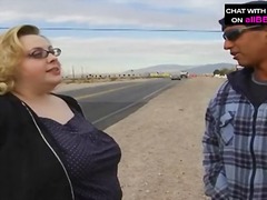 Fat bbw blonde goes home with hi...